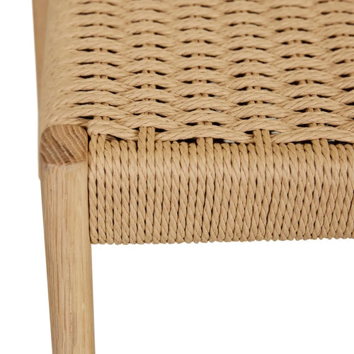 Anton Modern Barstool - Natural Papercord - Light Oak Kitchen / Bar Stool
