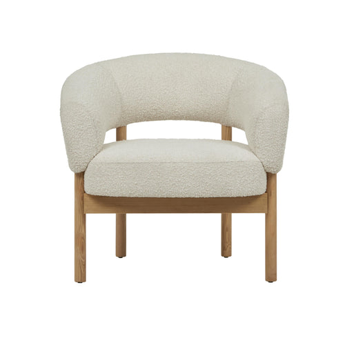 Jenson Modern Occasional Chair - Barley Boucle - Natural Ash Occasional Chair