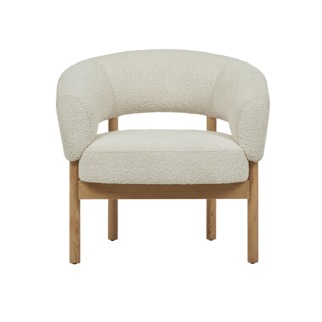 Jenson Modern Occasional Chair - Barley Boucle - Natural Ash Occasional Chair