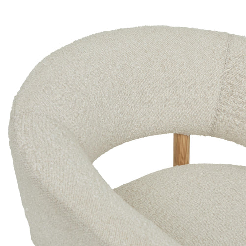 Jenson Modern Occasional Chair - Barley Boucle - Natural Ash Occasional Chair