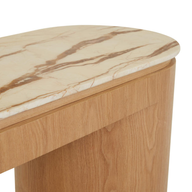 Matt Brown Vein Marble / Natural Ash - Console Table Console Table