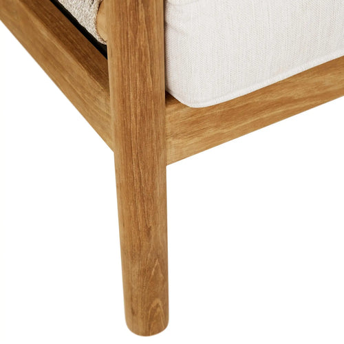 Cannes Rope Modern Outdoor 3 Seater Sofa - Sand - Natural Teak Sofa