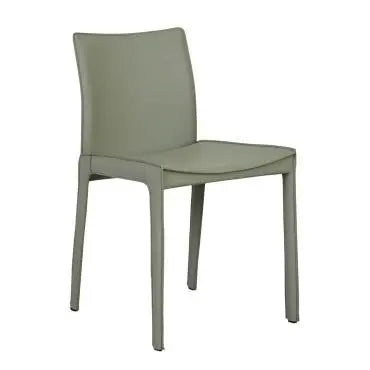 Carlo Designer Dining Chair - Moss Recycled Leather Dining Chair