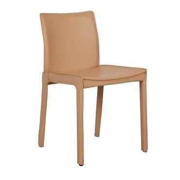 Carlo Designer Dining Chair - Moss Recycled Leather Dining Chair