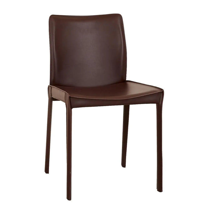 Carlo Designer Dining Chair - Moss Recycled Leather Dining Chair
