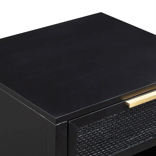 Cayman - Black Rattan Beside Table Bedside Tables