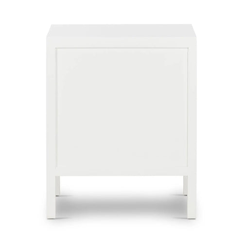 Cayman Rattan Bedside Table - White 3 Drawer Bedside Tables