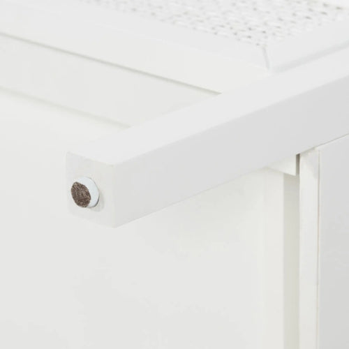 Cayman Rattan Bedside Table - White 3 Drawer Bedside Tables