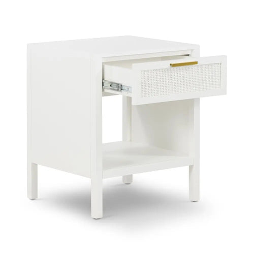 Cayman - White Rattan Beside Table Bedside Tables
