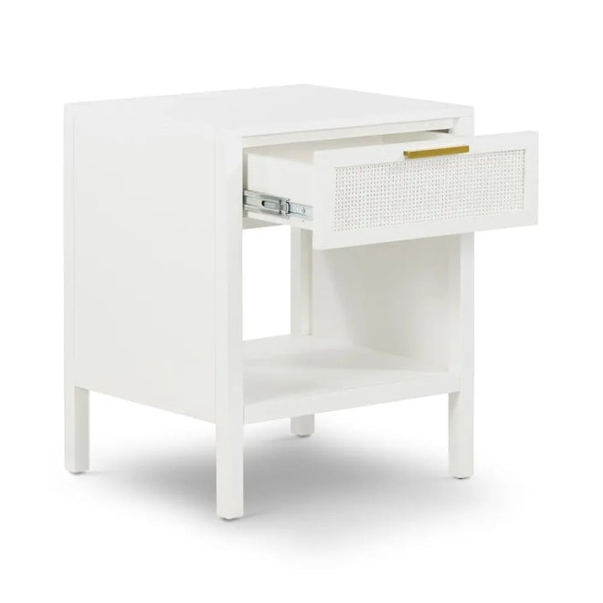 Cayman - White Rattan Beside Table Bedside Tables