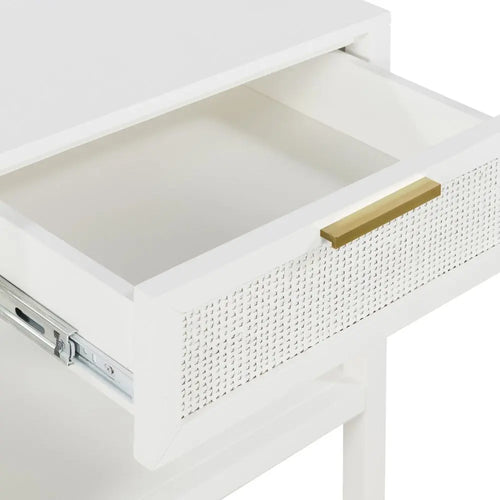 Cayman - White Rattan Beside Table Bedside Tables