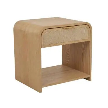 Chloe Arc Bedside - Natural Ash Bedside Table