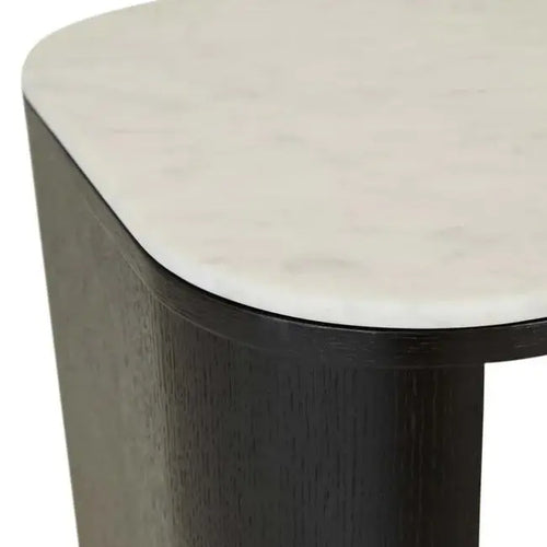 Classique Marble Desk - Matt White Marble - Natural Ash Desk