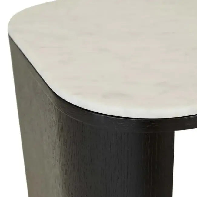 Classique Marble Desk - Matt White Marble - Natural Ash Desk