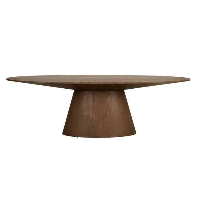 Classique Oval Designer Dining Table - Smoked Ash - 8 Seater Dining Table