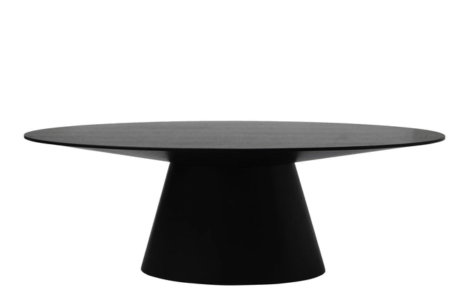 Classique Oval Designer Dining Table - Smoked Ash - 8 Seater Dining Table