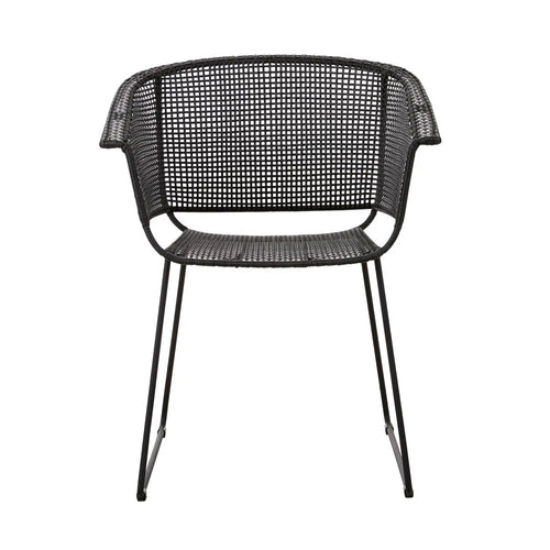 Corsica Sleigh Designer Outdoor Dining Armchair - Licorice Dining Chairs
