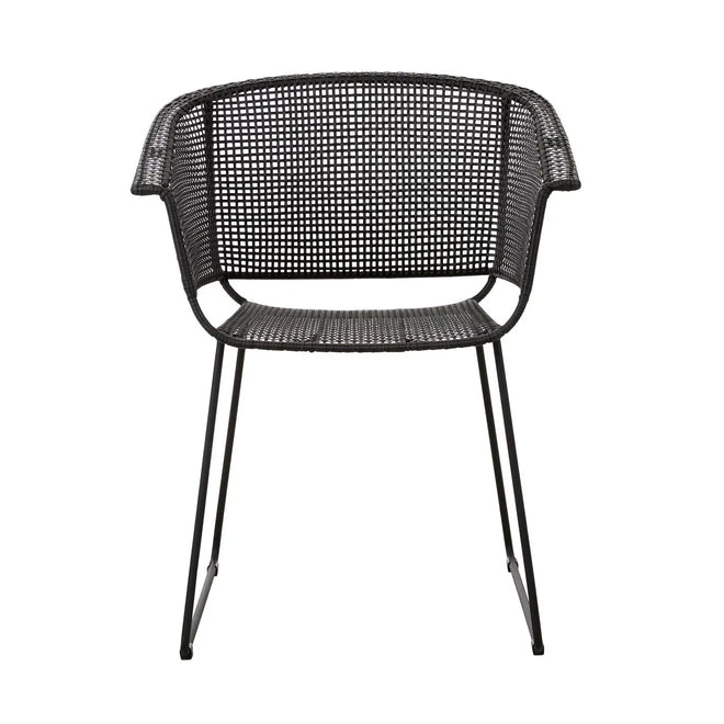 Corsica Sleigh Designer Outdoor Dining Armchair - Licorice Dining Chairs