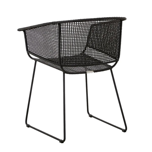 Corsica Sleigh Designer Outdoor Dining Armchair - Licorice Dining Chairs