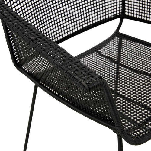 Corsica Sleigh Designer Outdoor Dining Armchair - Licorice Dining Chairs