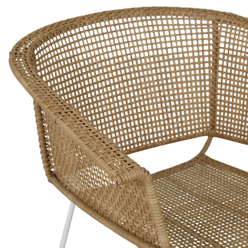 Corsica Sleigh Designer Outdoor Dining Armchair - Natural Dining Chairs