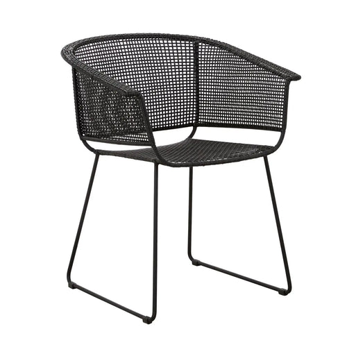 Corsica Sleigh Designer Outdoor Dining Armchair - Natural Dining Chairs
