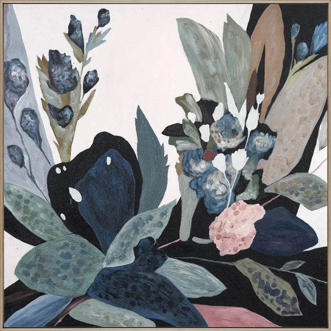 Cream Blooms Framed Canvas Artwork