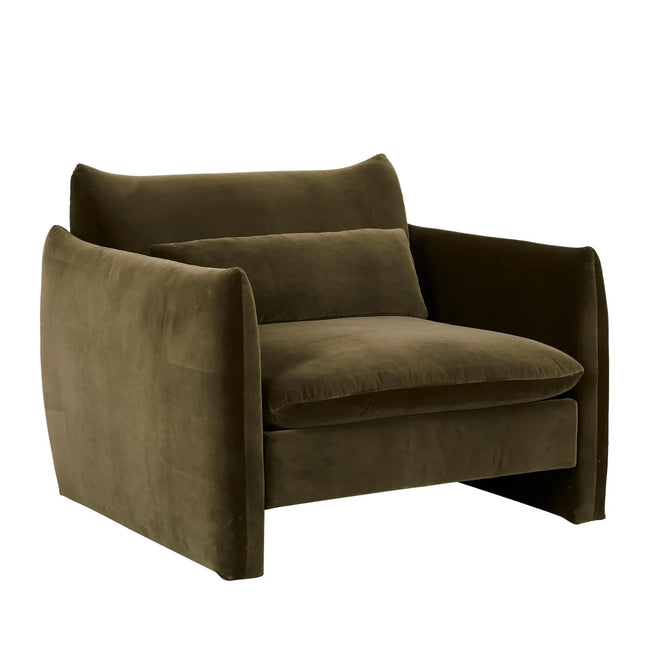Designer Sidney Peak Sofa Chair - Caper Velvet Occasional Chair
