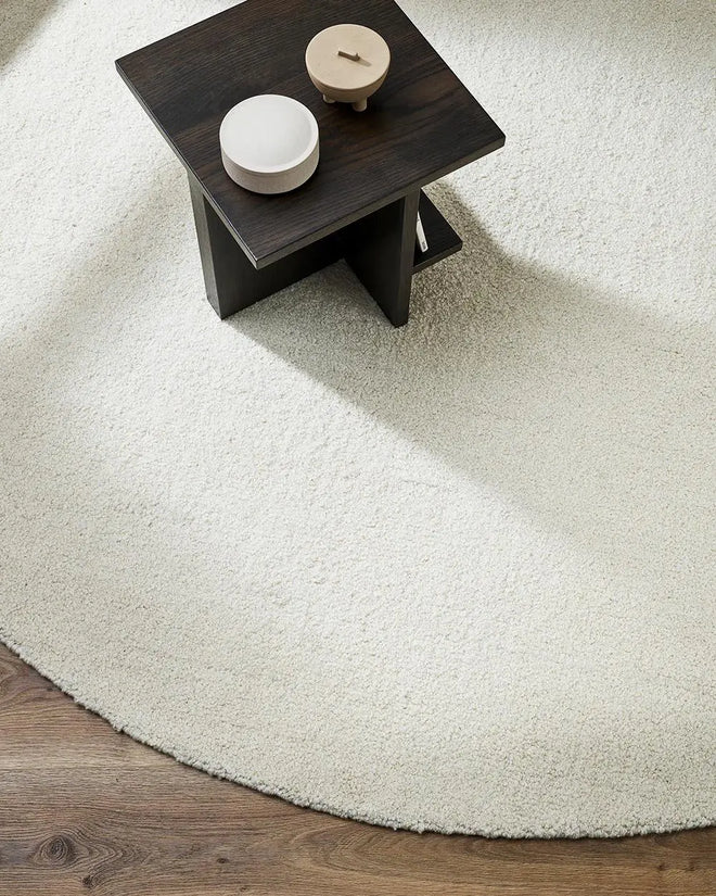 Dorset Round Floor Rug - Natural White Indoor Rugs