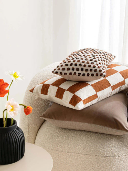 Etro Square Cacao Velvet Cushion Cushions