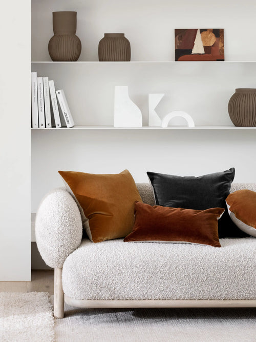 Etro Square Toffee - Velvet Cushion Cushions