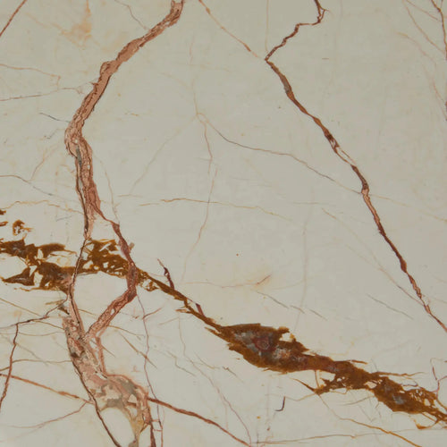 Atlas Pillar  Modern Coffee Table - Matt Brown Vein Marble Coffee Table