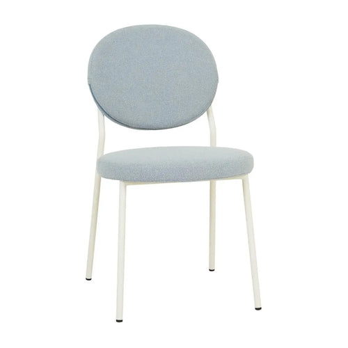 Laylah Loop Designer Dining Chair - Copeland Dusk - Bone Powdercoated Metal Dining Chair