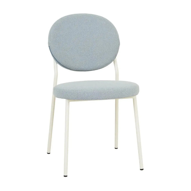 Laylah Loop Designer Dining Chair - Copeland Dusk - Bone Powdercoated Metal Dining Chair