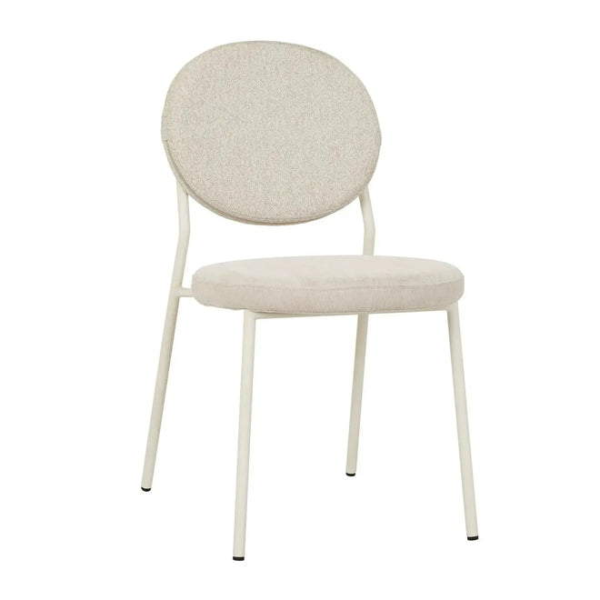 Laylah Loop Designer Dining Chair - Copeland Dusk - Bone Powdercoated Metal Dining Chair