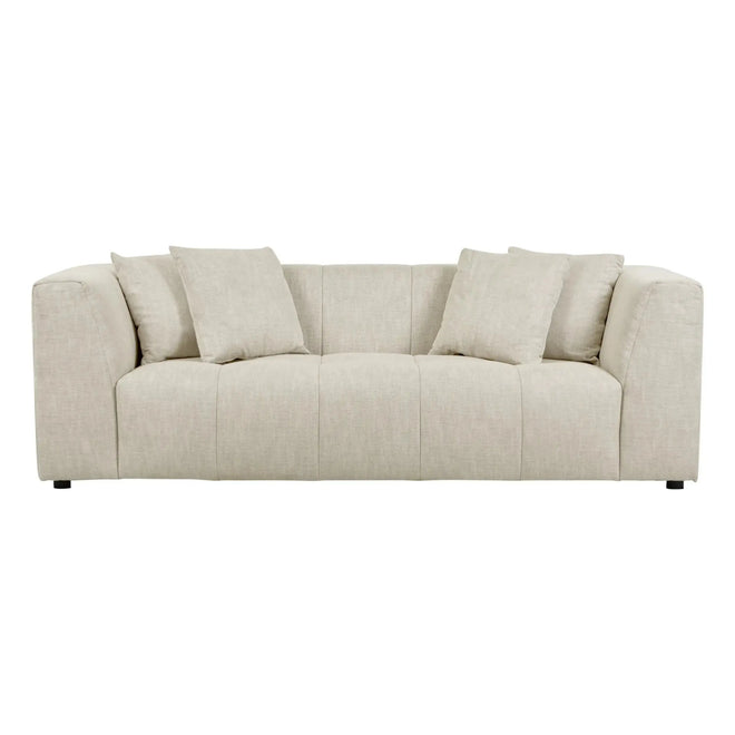 Sidney Slouch 3 Seater Modern Sofa - Barley