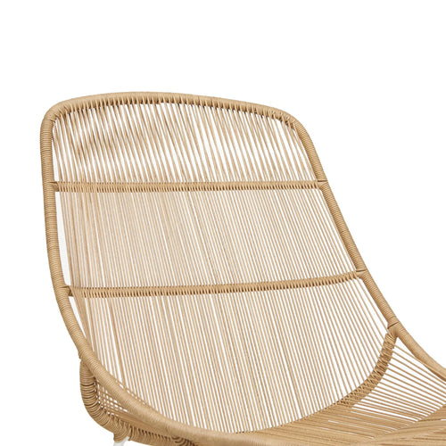 Granada Scoop Modern Outdoor Dining Chair - Natural - White Dining Chairs
