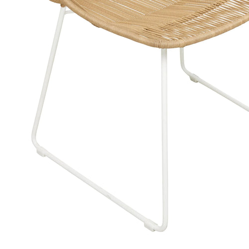 Granada Scoop Modern Outdoor Dining Chair - Natural - White Dining Chairs