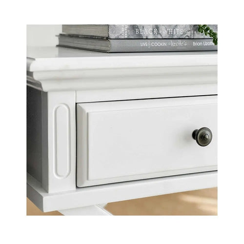 Hampton -  White Side Table with Drawer Side Table