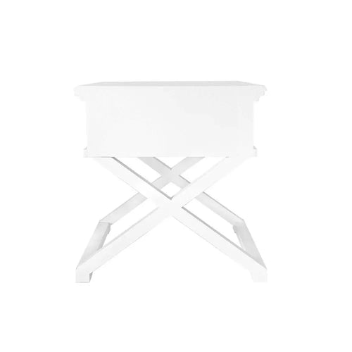 Hampton -  White Side Table with Drawer Side Table