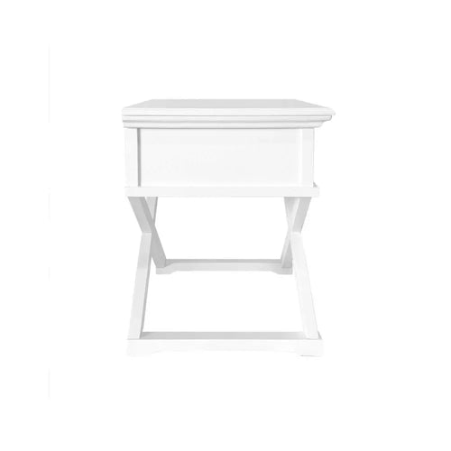 Hampton -  White Side Table with Drawer Side Table