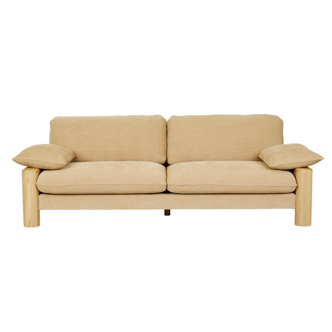 Hugo Remy Designer 3 Seater Sofa - Copeland Honey - Natural Ash