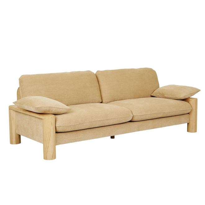 Hugo Remy Designer 3 Seater Sofa - Copeland Honey - Natural Ash
