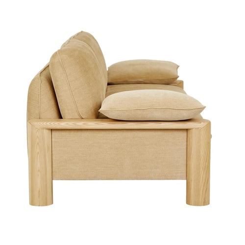 Hugo Remy Designer 3 Seater Sofa - Copeland Honey - Natural Ash