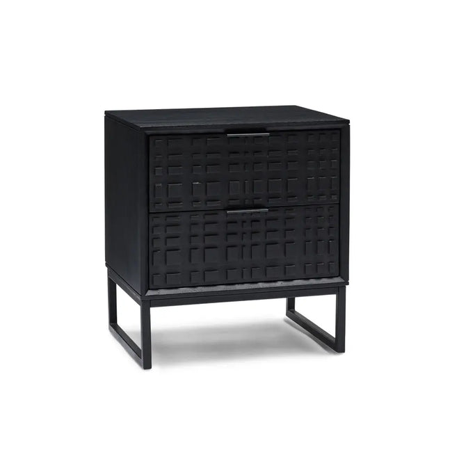 Ingot Black Modern Bedside Table Bedside Table