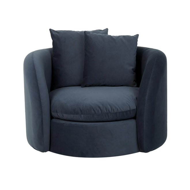 Juno Orb Modern Sofa Chair - Bluestone Velvet Occasional Chair
