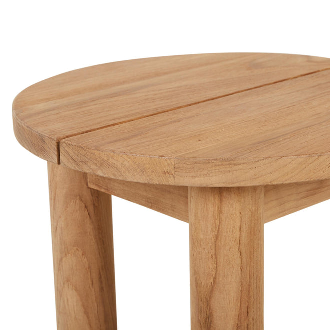 Cannes Outdoor Side Table - Natural Teak Side Table
