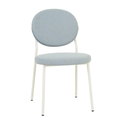 Laylah Loop Modern Dining Chair - Powder Blue - Bone Powdercoated Metal Dining Chair