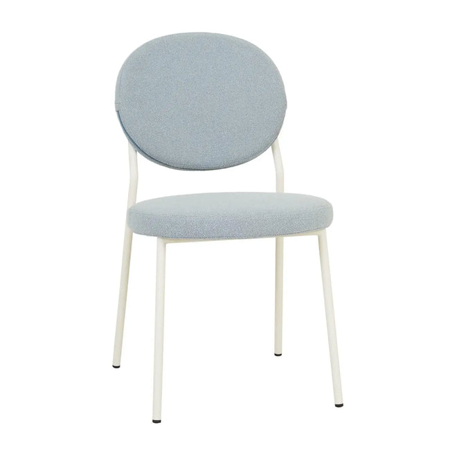 Laylah Loop Modern Dining Chair - Powder Blue - Bone Powdercoated Metal Dining Chair
