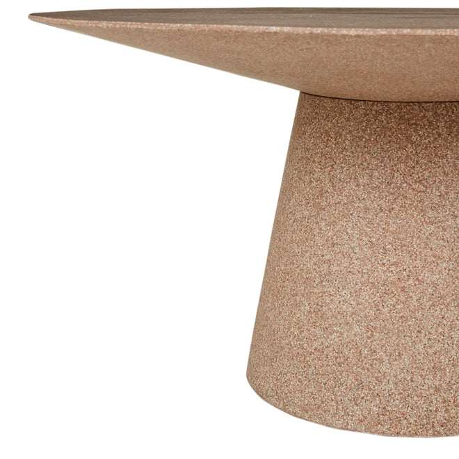 Livorno Round Designer Outdoor Dining Tables - Terracotta Speckle - 6 Seater Dining Table